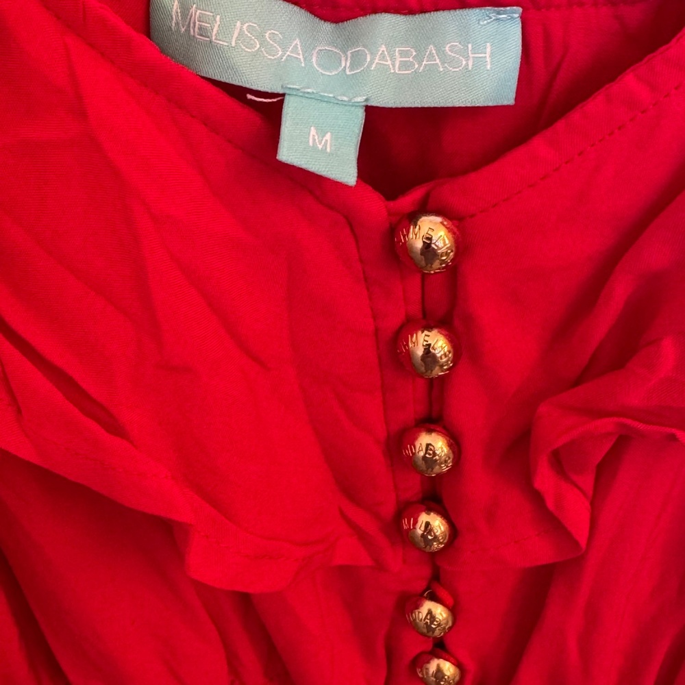 Melissa Odabash Red Ruffled Midi Sundress - Picture 6 of 8